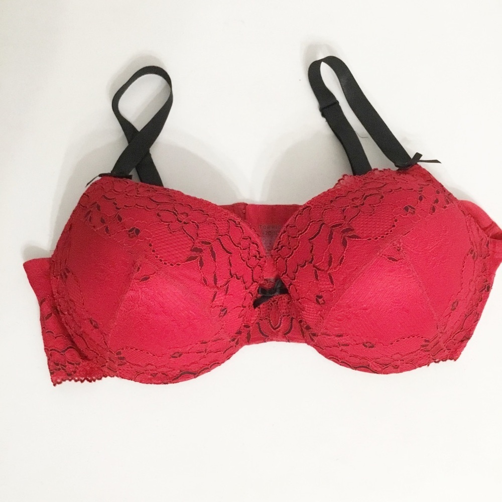 Torrid Black & Red Lace Bra Plus Size 42 DDD Wired